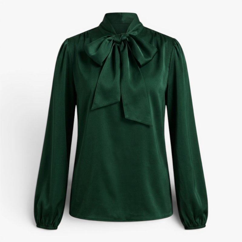 Old Fortune | Damen Satinbluse mit Schleife