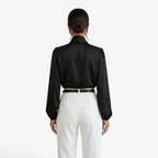Old Fortune | Damen Satinbluse mit Schleife