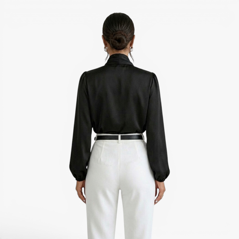 Old Fortune | Damen Satinbluse mit Schleife