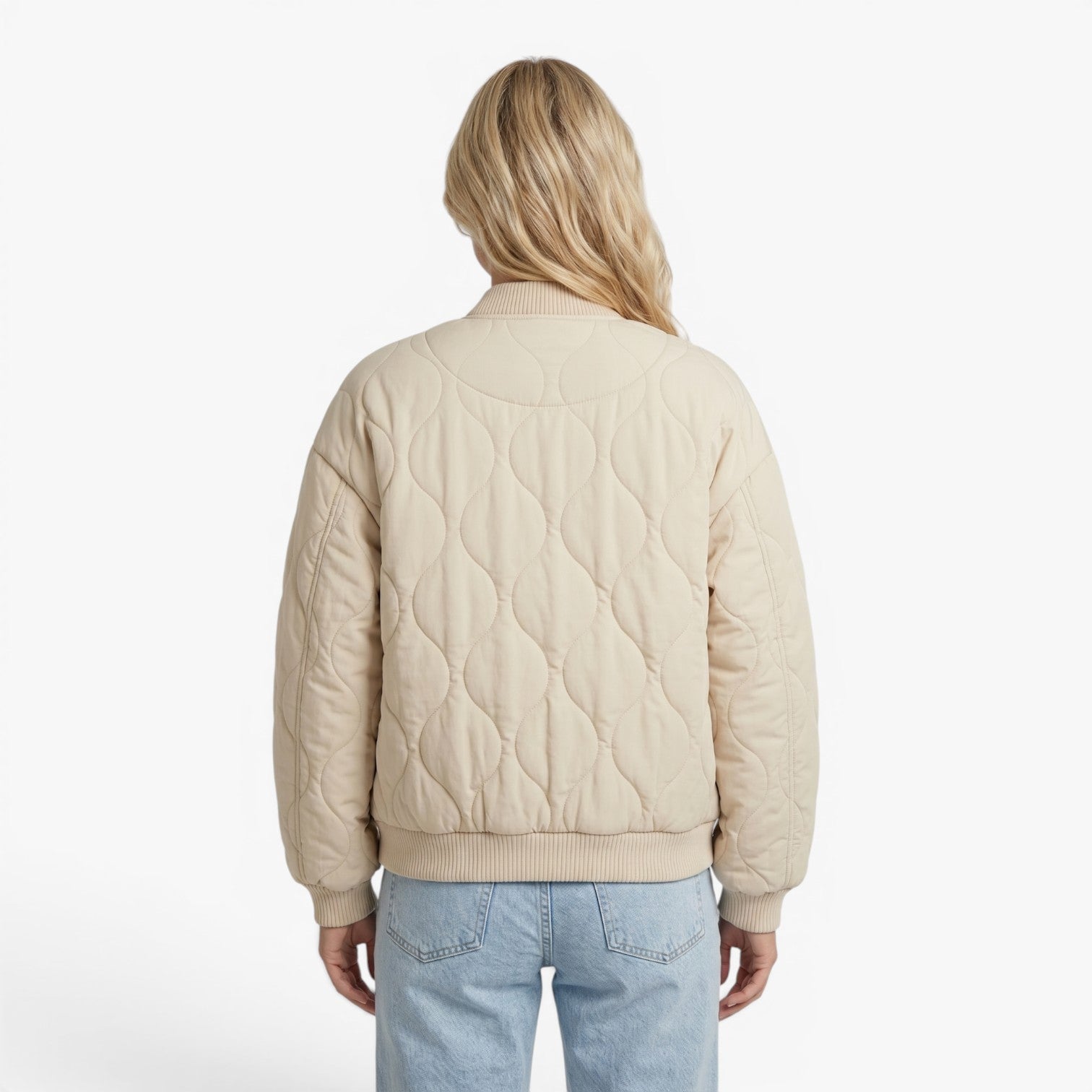 Old Fortune | Damska Pikowana Kurtka Bomber Oversize