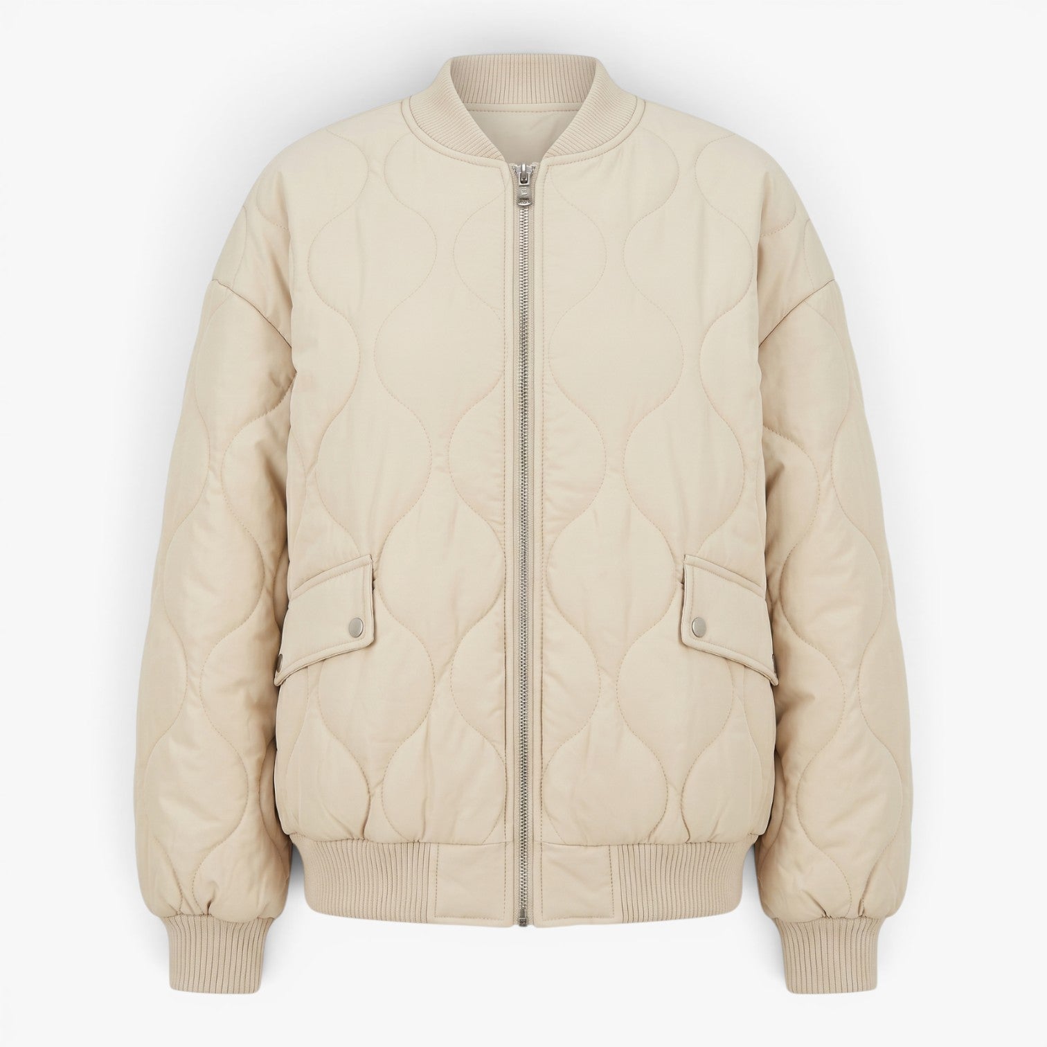 Old Fortune | Damska Pikowana Kurtka Bomber Oversize