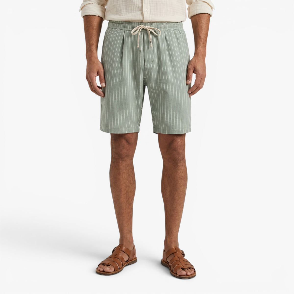 Old Fortune | Heren Linnen Shorts Riviera met Strepen