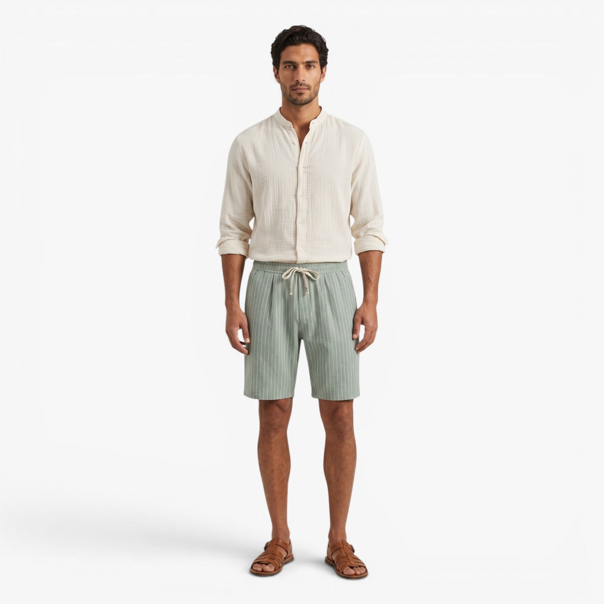 Old Fortune | Heren Linnen Shorts Riviera met Strepen