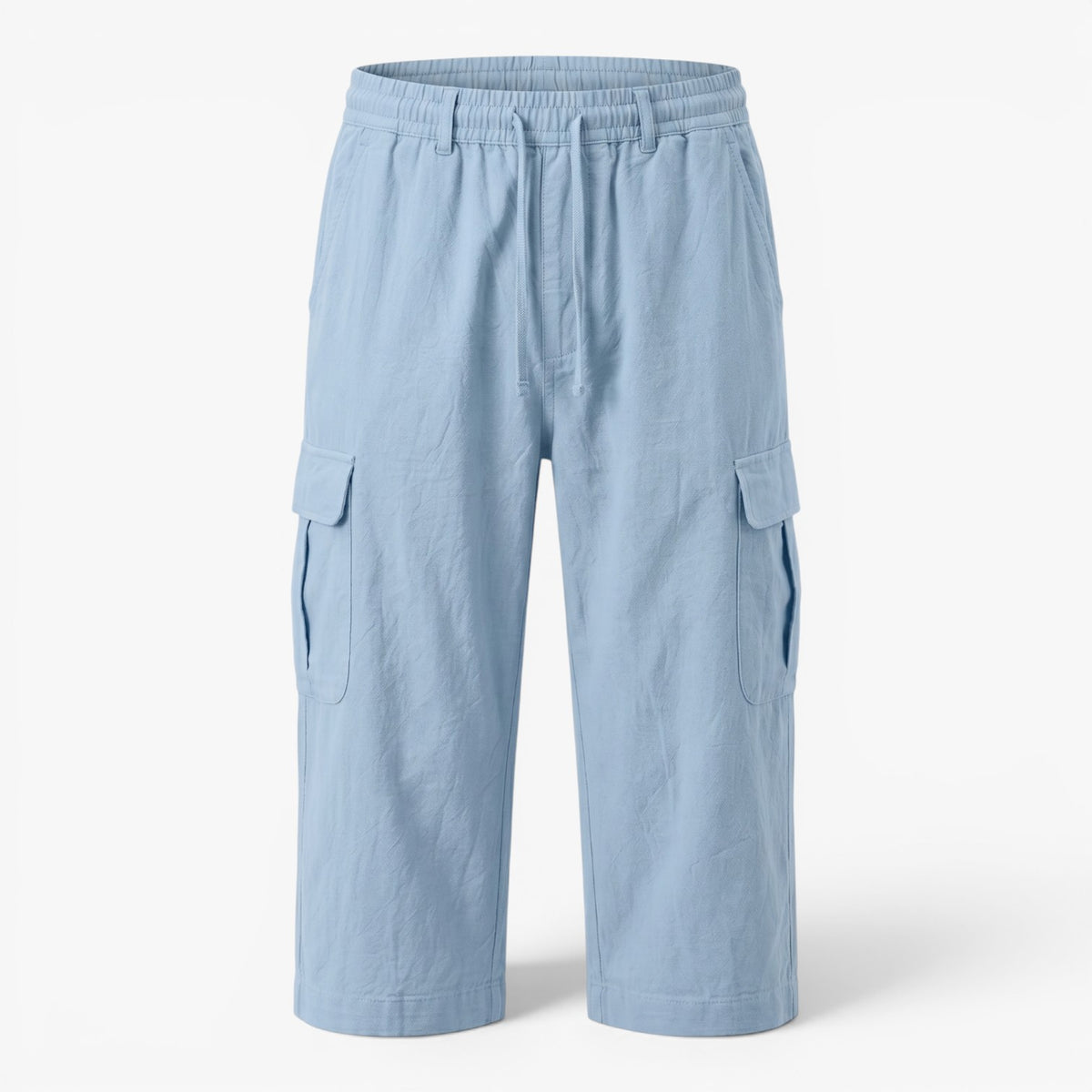 Old Fortune | Męskie Spodnie Cargo Capri z Kieszeniami i Elastycznym Pasem