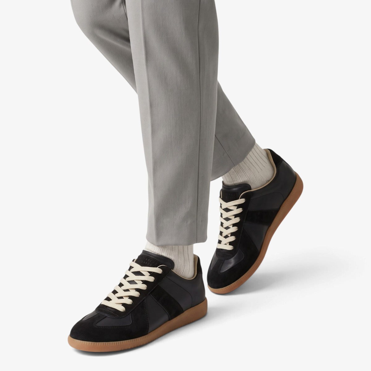 Old Fortune | Men's sneakers with a leather upper and contrasting panels