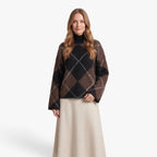 Old Fortune | Damenpullover mit Rollkragen und Argyle-Muster