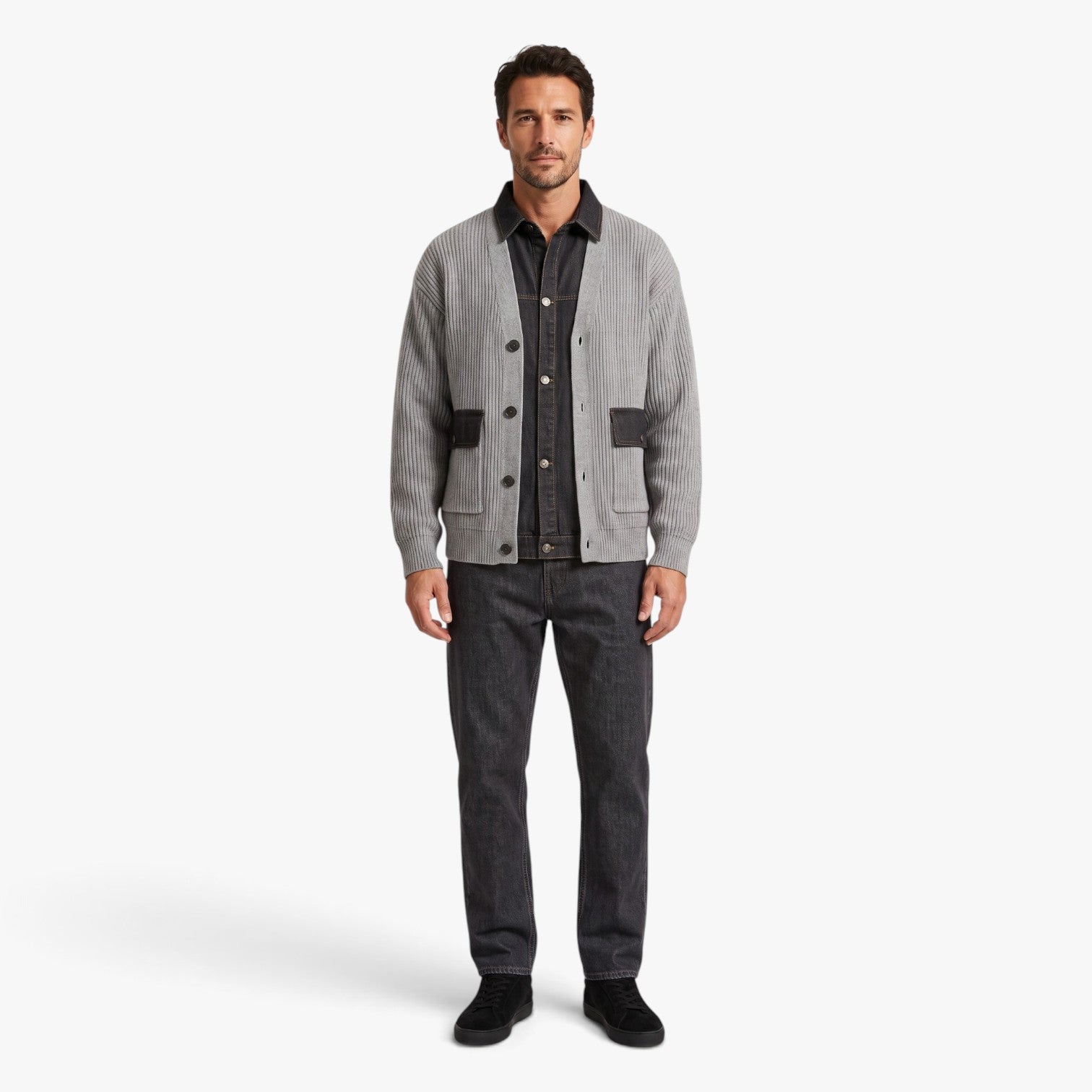 Old Fortune | Herren-Hybridjacke mit gerippter Struktur