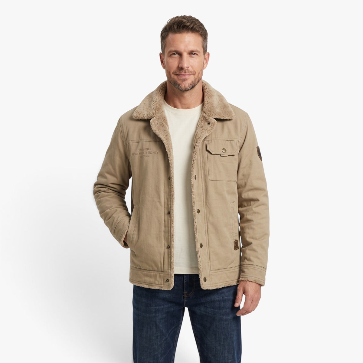 Old Fortune | Herrenjacke mit Lammfellkragen