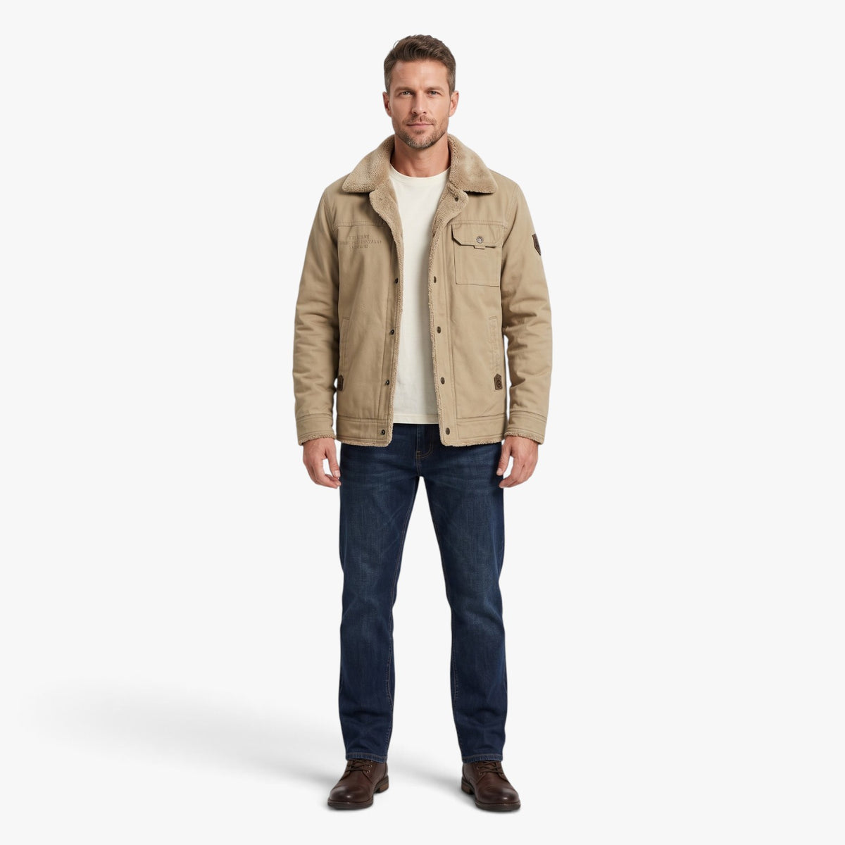 Old Fortune | Herrenjacke mit Lammfellkragen