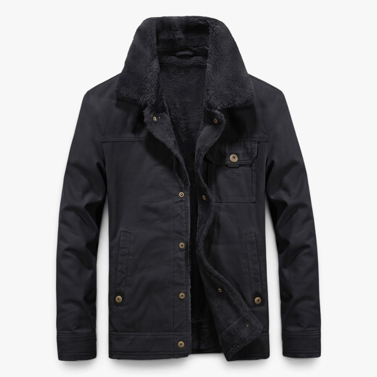 Old Fortune | Herrenjacke mit Lammfellkragen