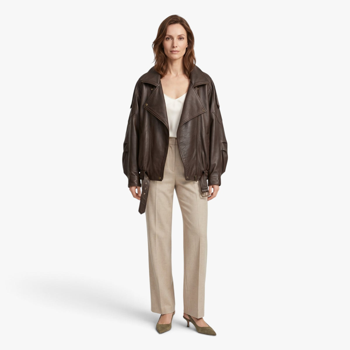 Old Fortune | Damska Kurtka Bomber Oversize z Paskiem