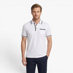 Old Fortune | Herren Baumwoll-Poloshirt mit kontrastierenden Paspeln und Tasche
