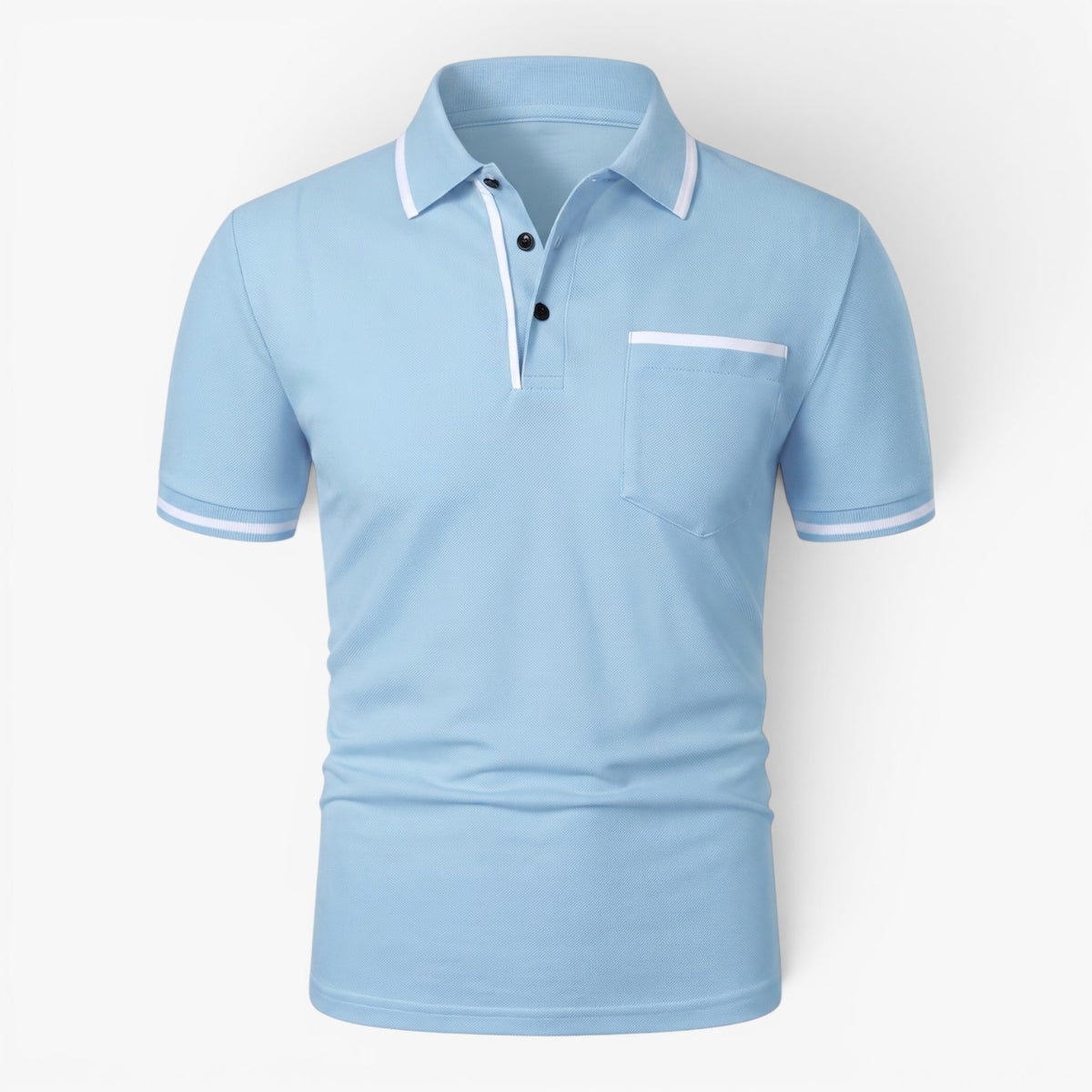Old Fortune | Heren katoenen poloshirt met contrasterende biezen en zakje