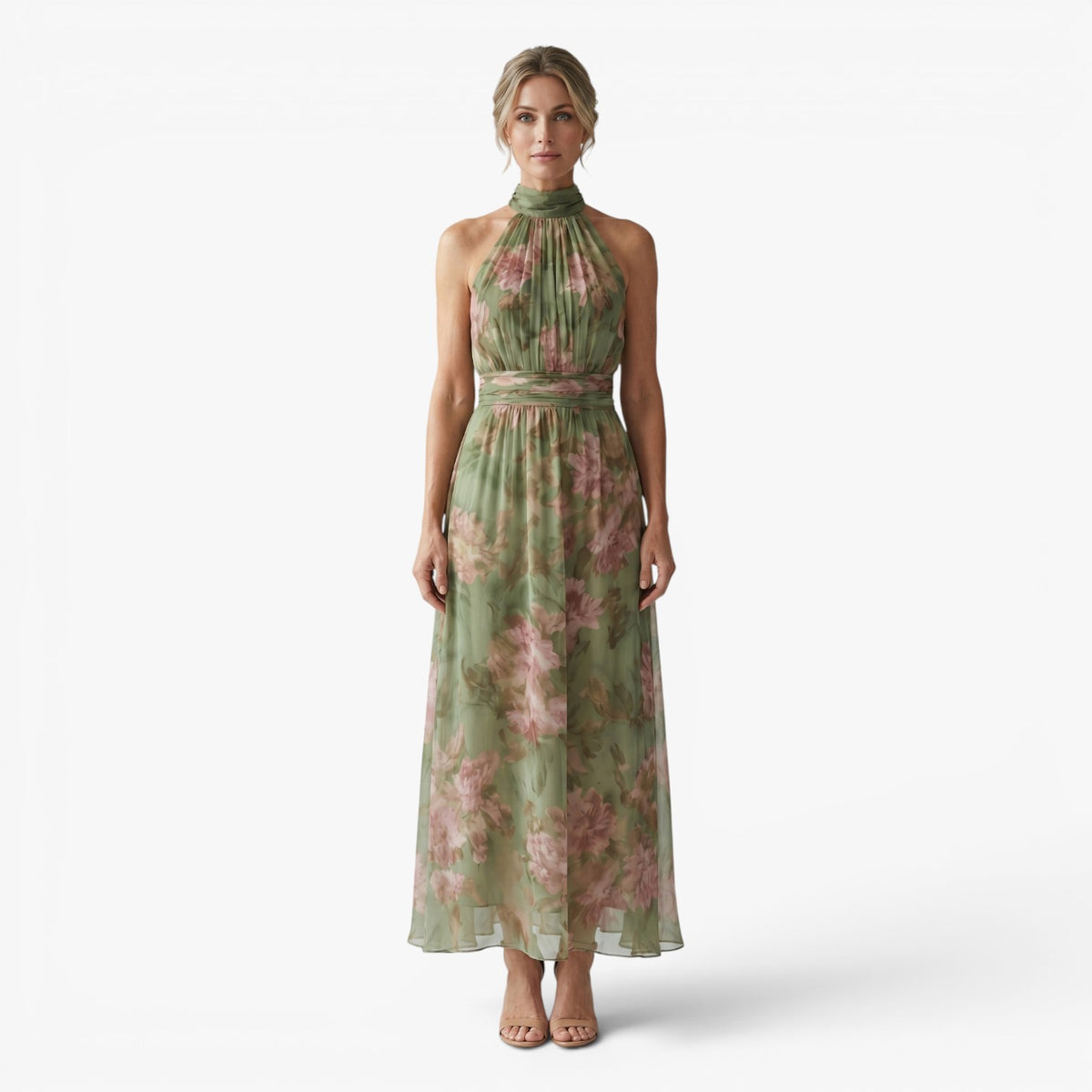 Old Fortune | Elegancka Sukienka Maxi z Kwiatowym Wzorem