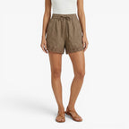 Old Fortune | Women's Shorts with Ruched Waist and Tie