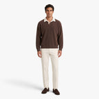 Old Fortune | Men's sweatshirt with a contrasting polo collar
