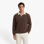 Old Fortune | Men's sweatshirt with a contrasting polo collar