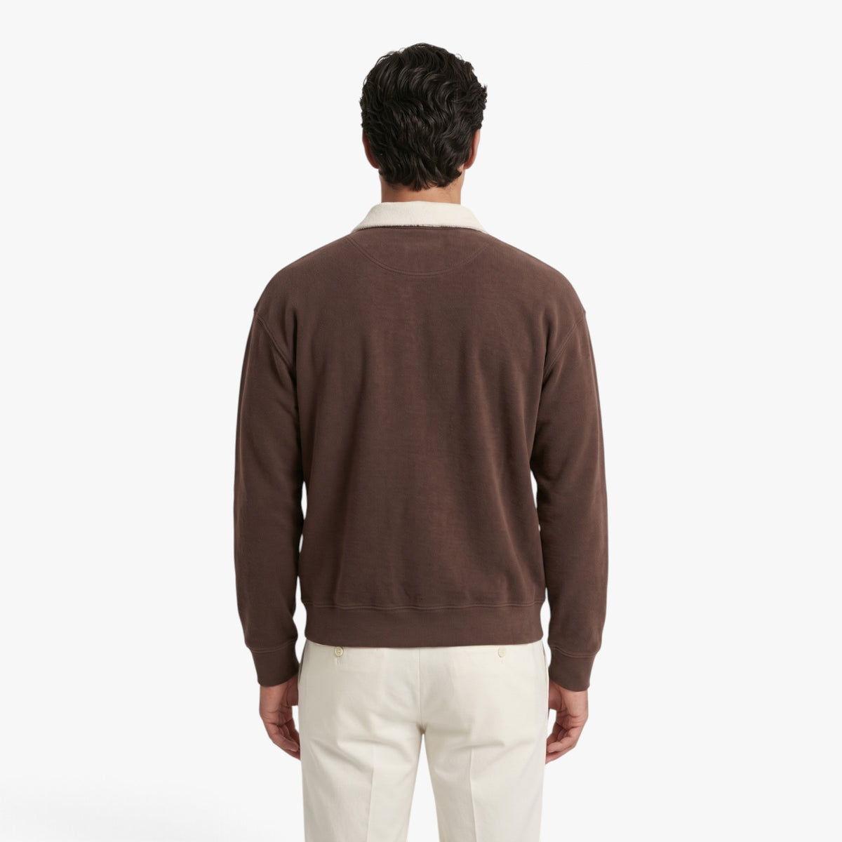 Old Fortune | Men's sweatshirt with a contrasting polo collar