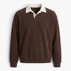 Old Fortune | Men's sweatshirt with a contrasting polo collar
