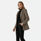 Old Fortune | Damski Blazer w Kratę z Klapami