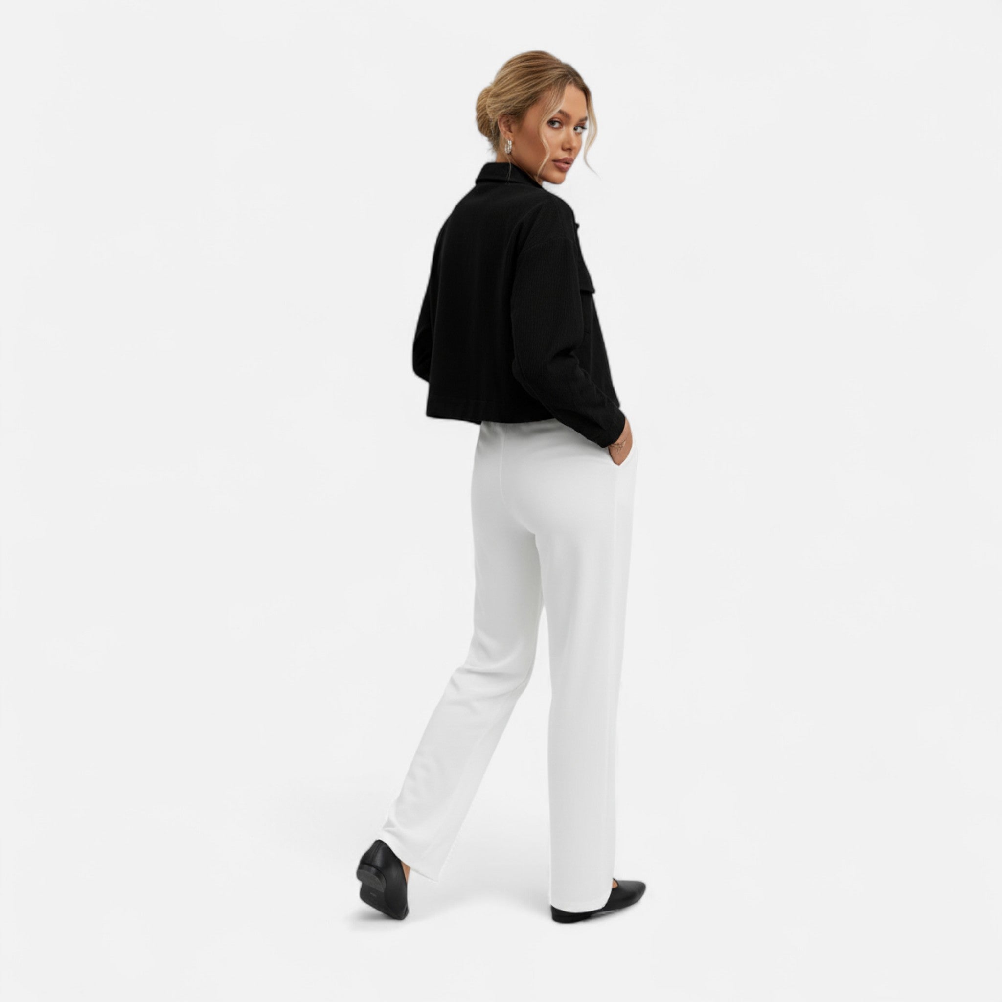 Old Fortune | Damska Krótka Marynarka – Slim Fit z Kołnierzem