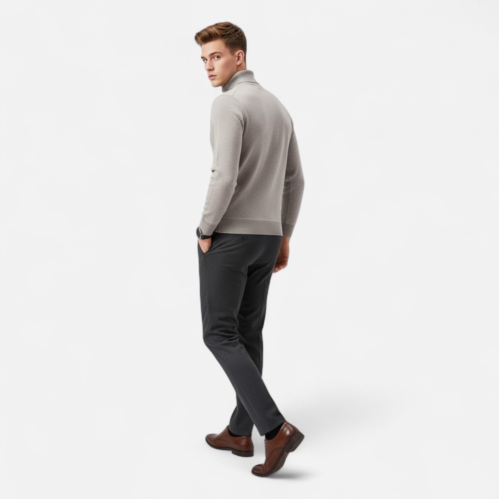 Old Fortune | Men's Round Neck Sweater – Fleece for Winter