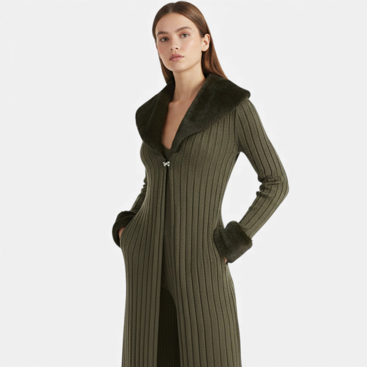Old Fortune | Women's Ribbed Cardigan with Closure