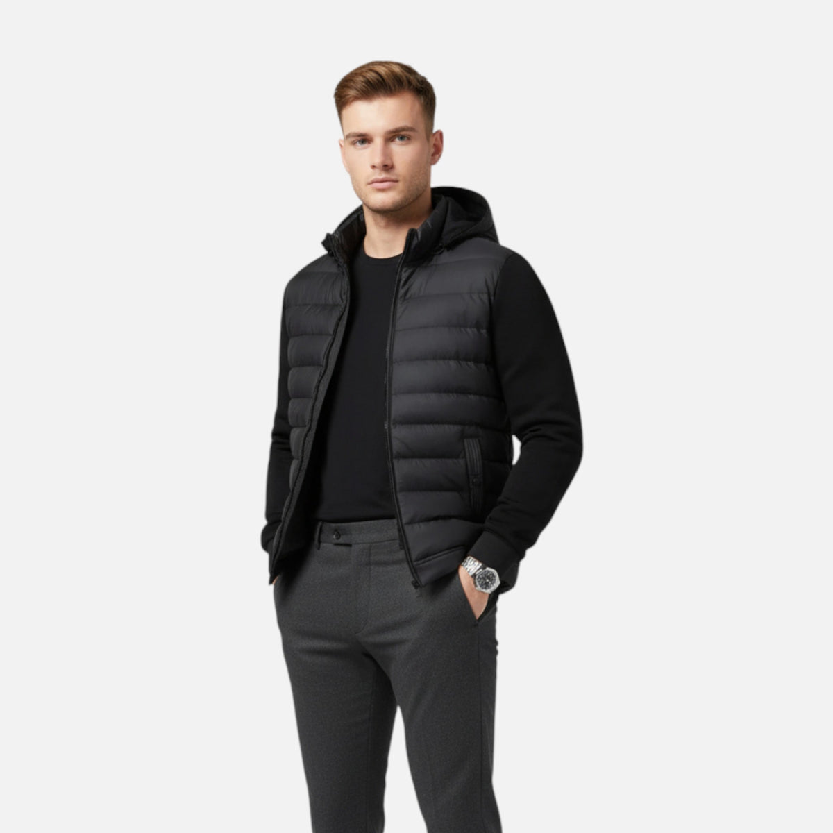 Old Fortune | Heren doorgestikte jas voor herfst en winter
