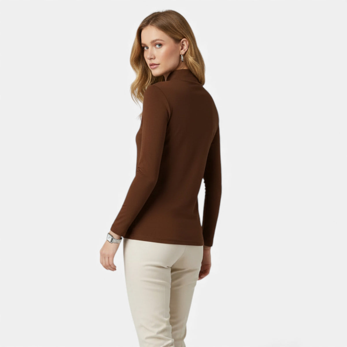 Old Fortune | Damenbluse mit hohem Kragen