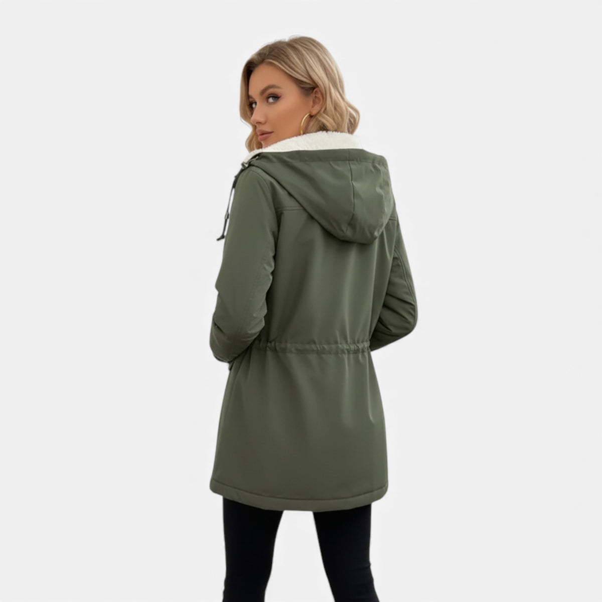 Old Fortune | Women's Winter Trench Coat with Adjustable Belt