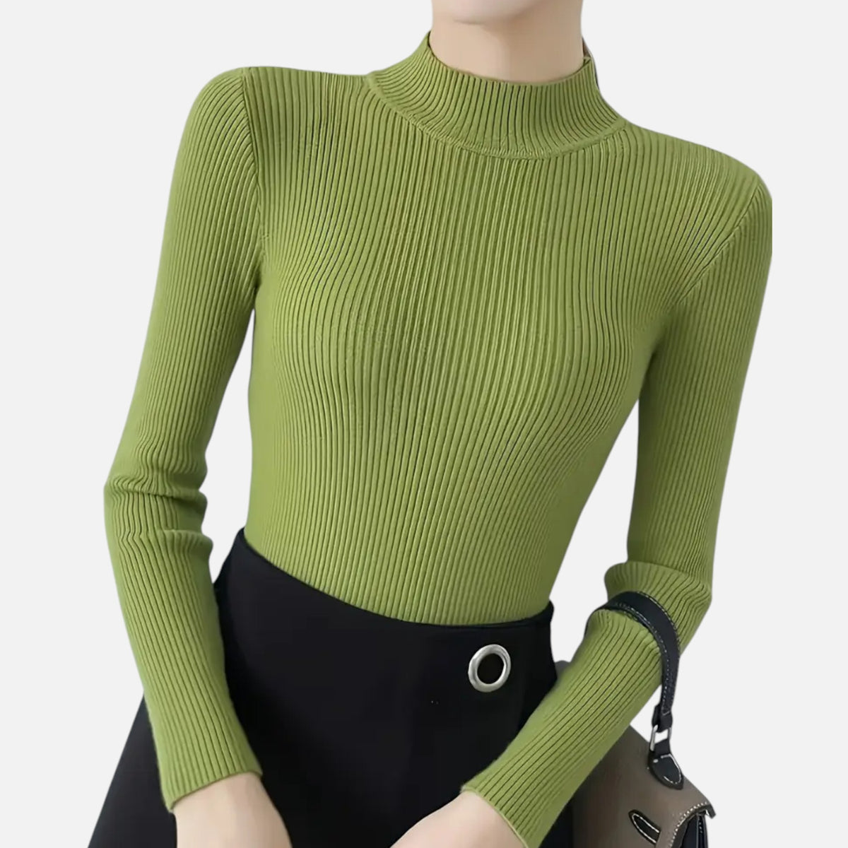 Old Fortune | Elegancki Sweter Slim Fit z Wysokim Kołnierzem