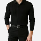 Old Fortune | Heren gebreid overhemd – gestreept slim fit