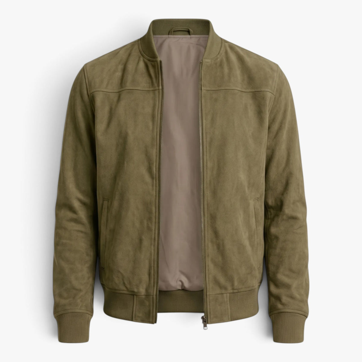 Old Fortune | Lässige Herrenjacke mit Velourslederdetails und Reißverschluss