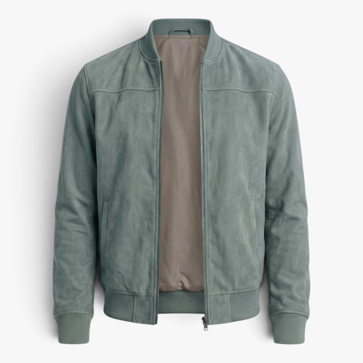 Old Fortune | Lässige Herrenjacke mit Velourslederdetails und Reißverschluss
