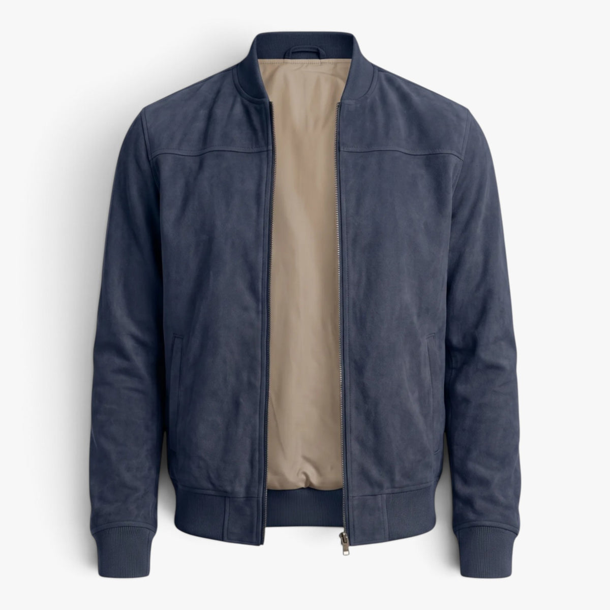 Old Fortune | Lässige Herrenjacke mit Velourslederdetails und Reißverschluss