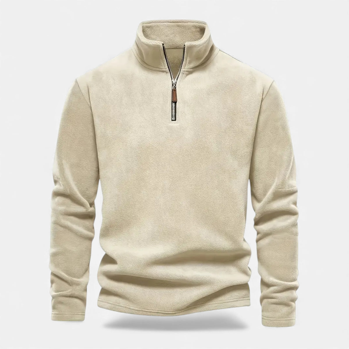 Old Fortune | Heren fleece trui met halve rits